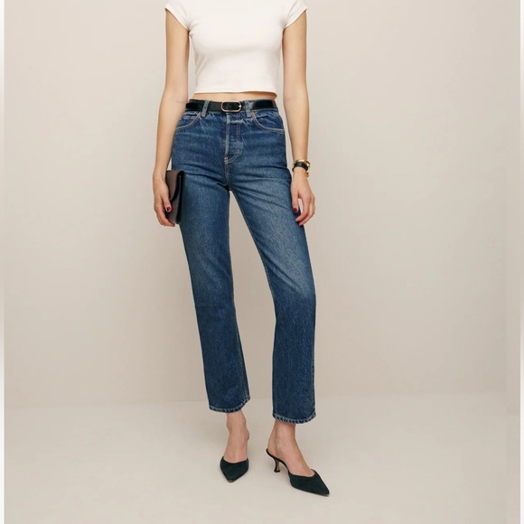 Reformation Cynthia High Rise Straight Crop Jean - Picture 2 of 3